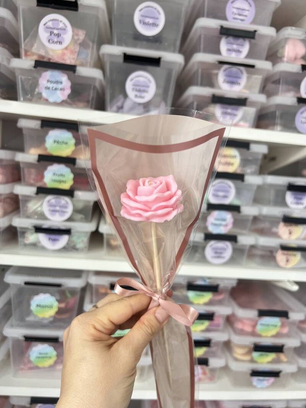 Petite rose couleur rose bonbon - Grand air