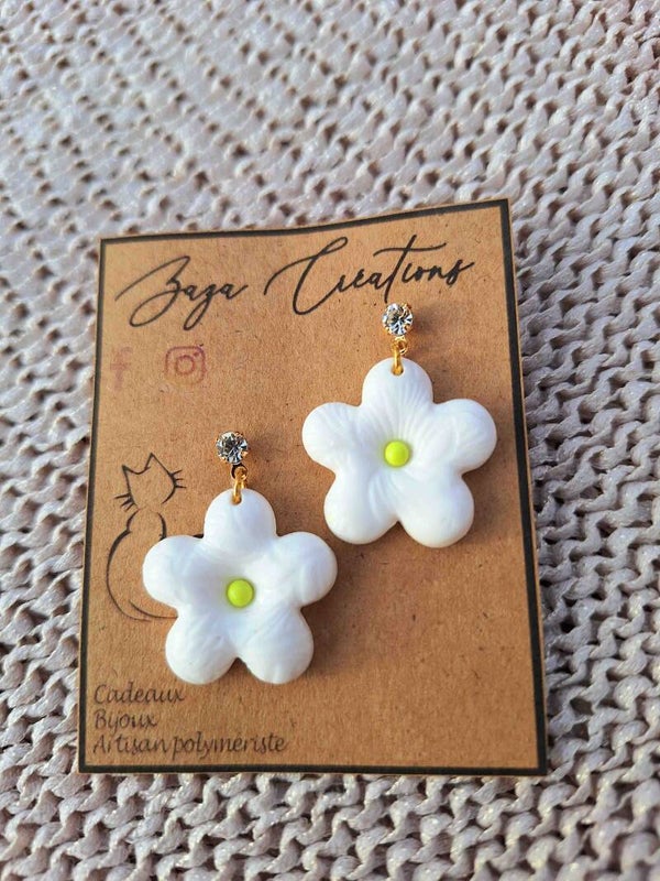 Boucles "fleur relief"
