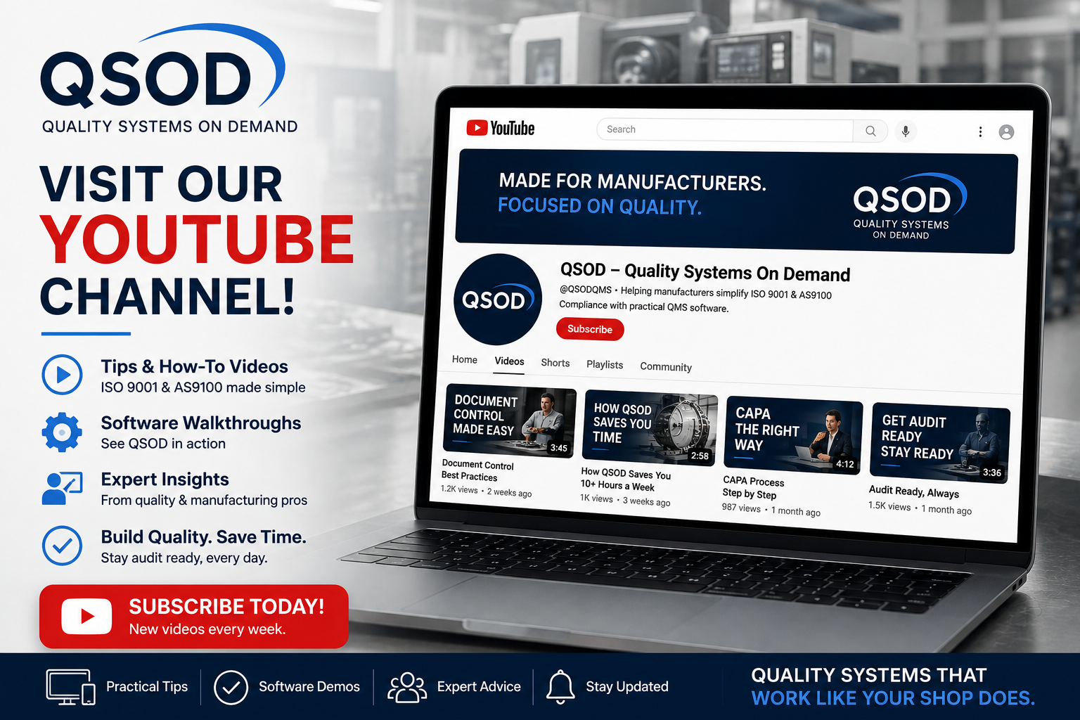 QSOD product walkthrough video on YouTube