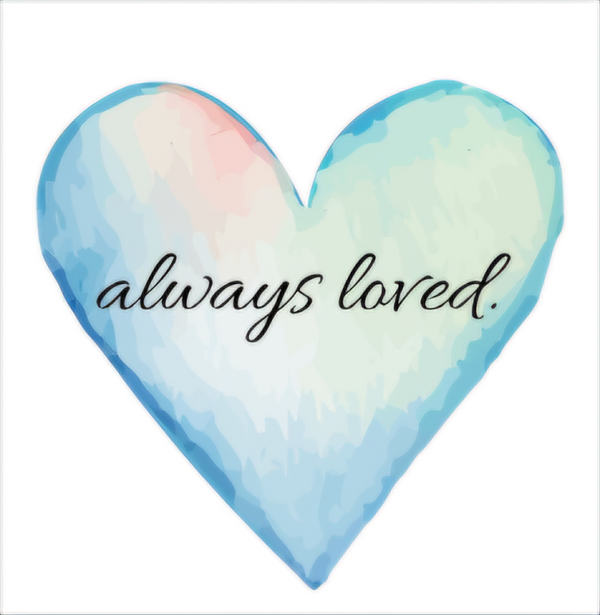 Bügelbild: Herz "always loved"_3 Varianten
