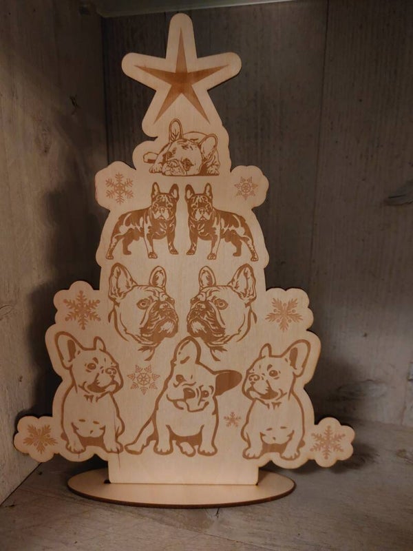kerstboom met franse bulldog