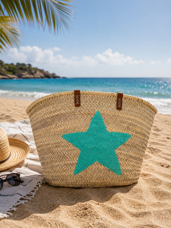 Grand sac de plage étoile verte