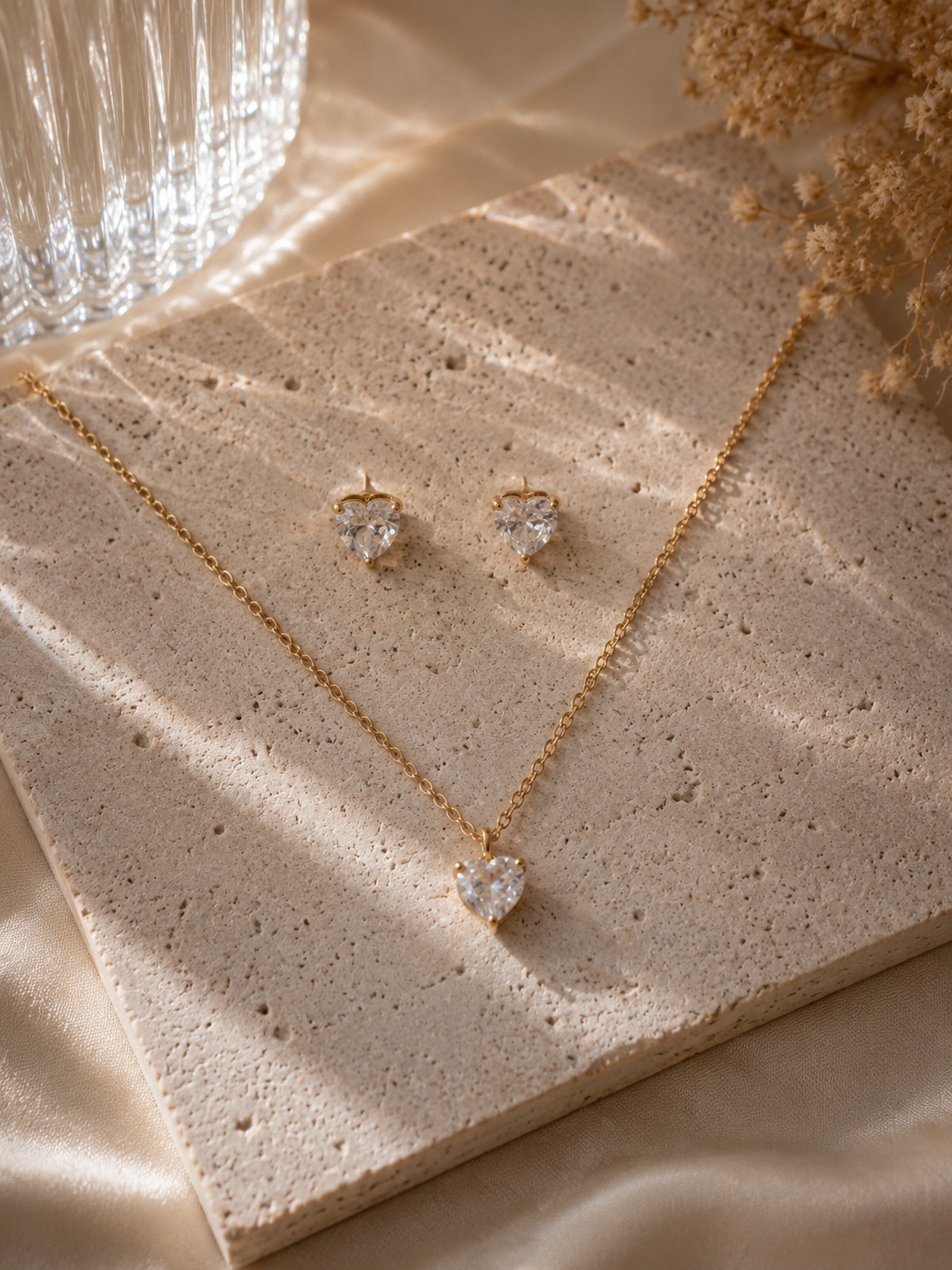Parure dorée coeur