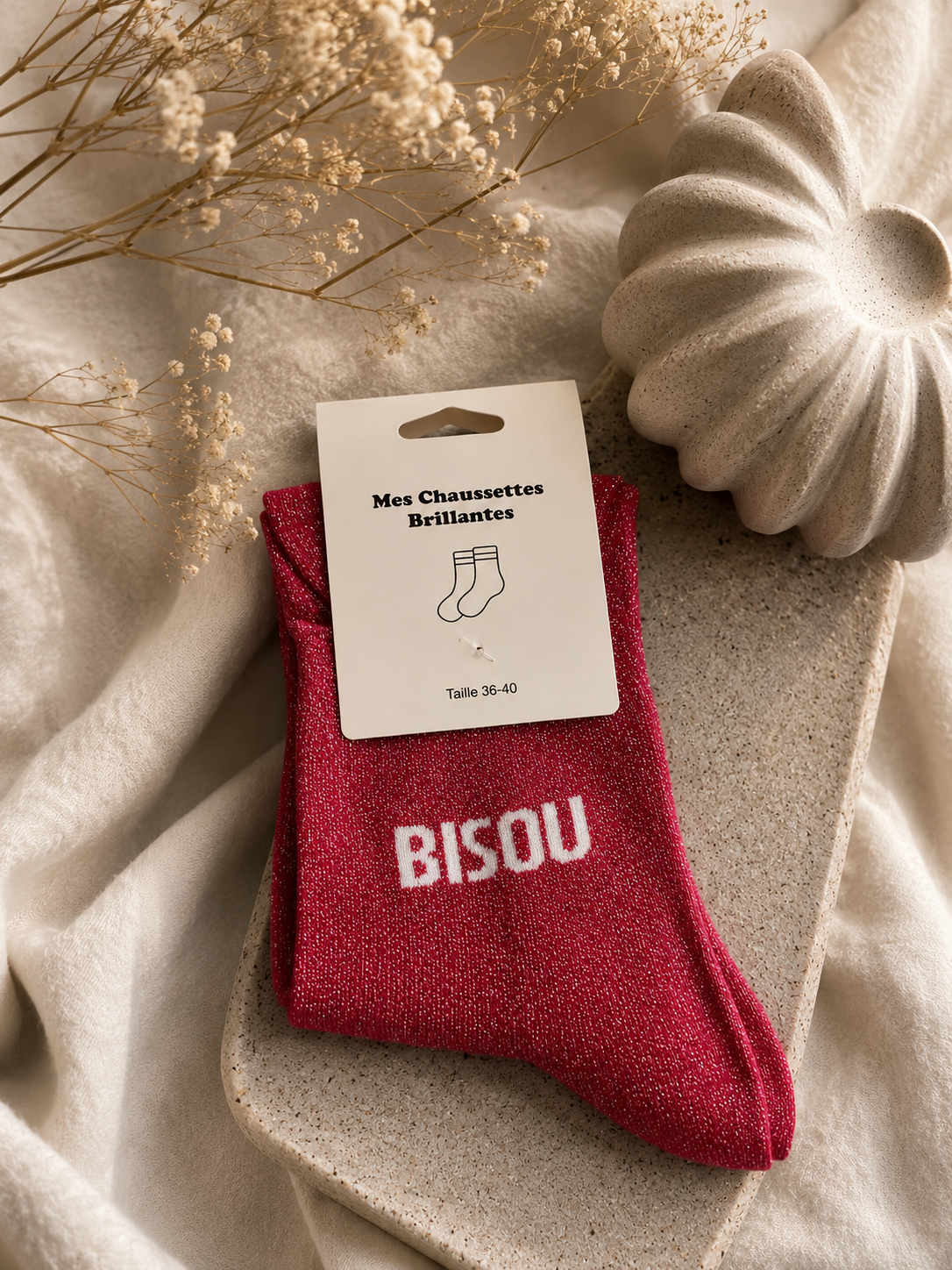 Chaussette bisou fuschia