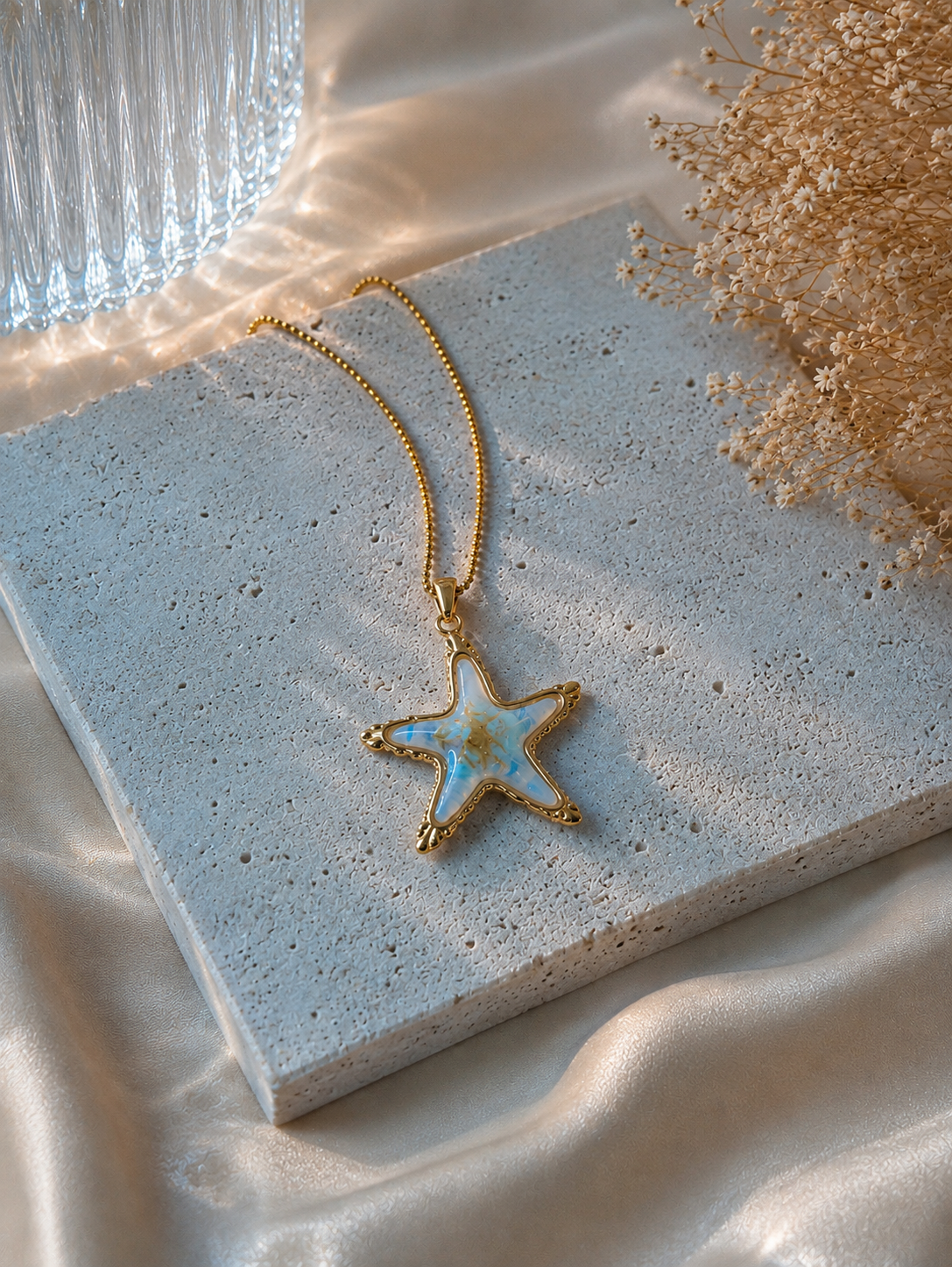 Collier étoile bleu