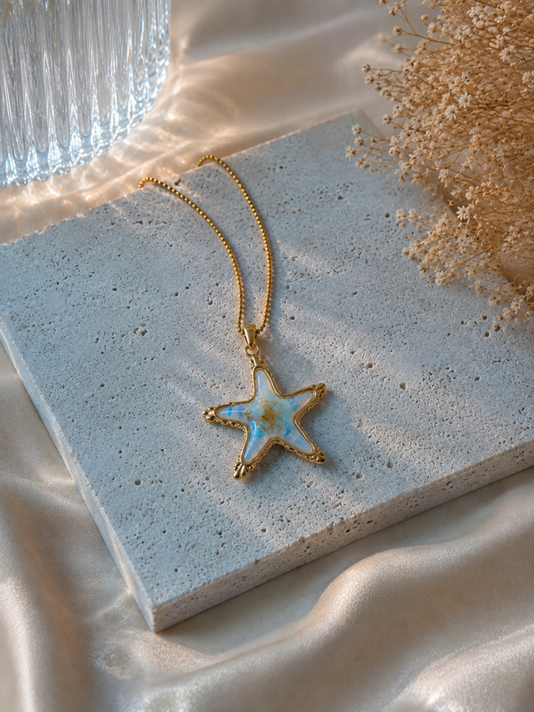 Collier étoile bleu