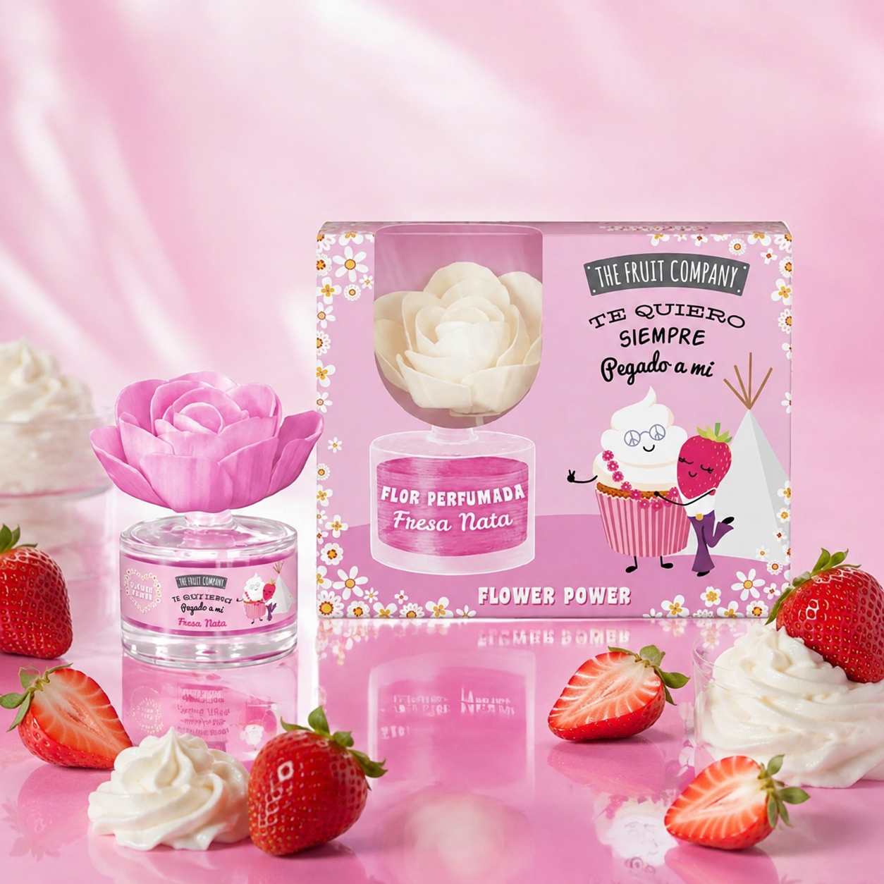 Rose d'ambiance Fraise Chantilly