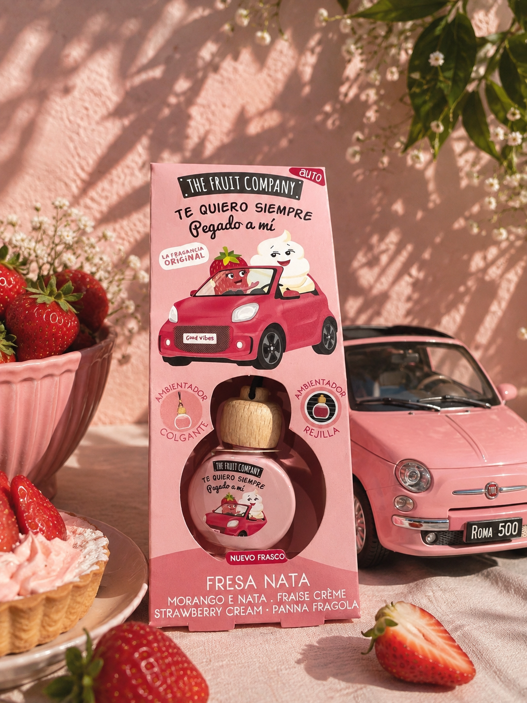 Parfum d'ambiance de voiture Fraise Chantilly