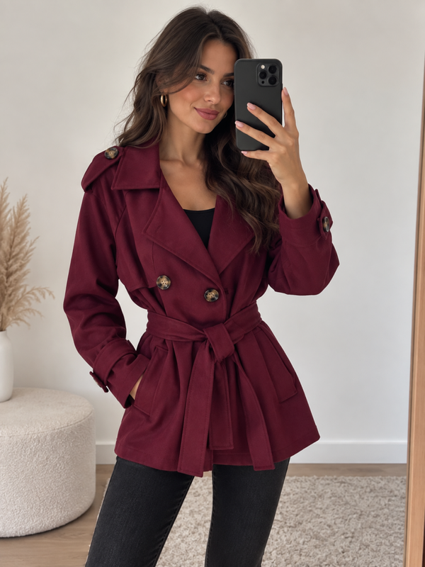 veste trench bordeaux