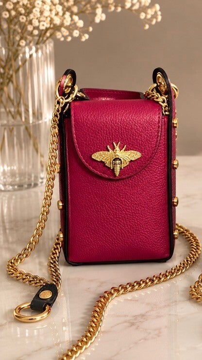 Sac abeille bordeaux