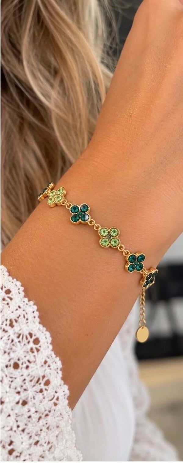 Bracelet acier inoxydable bleu vert