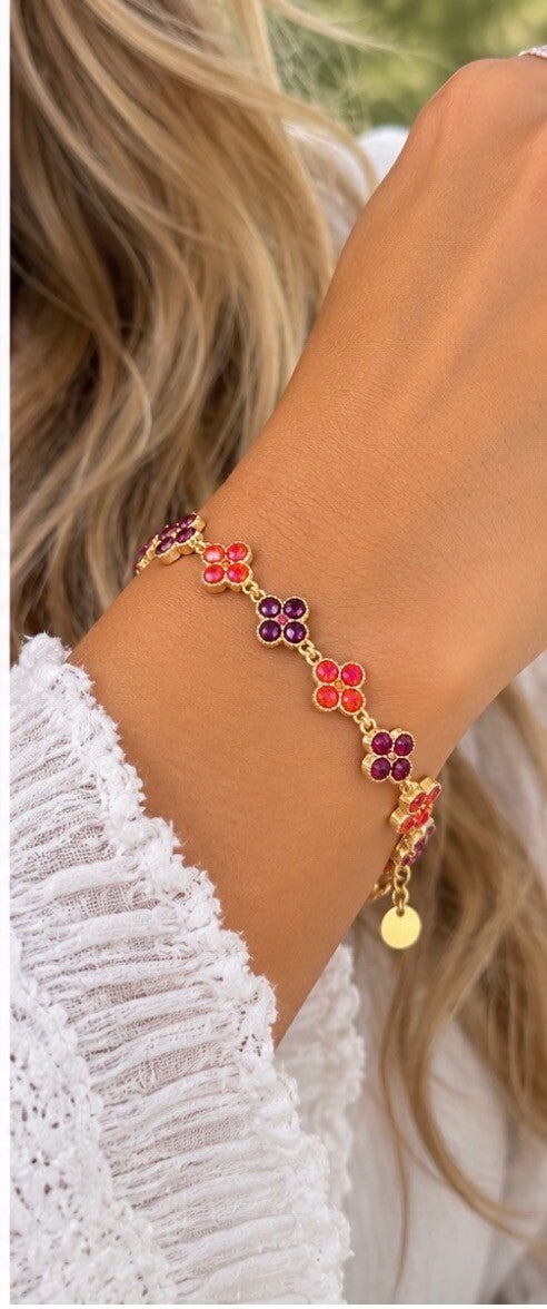 Bracelet acier inoxydable rouge orange