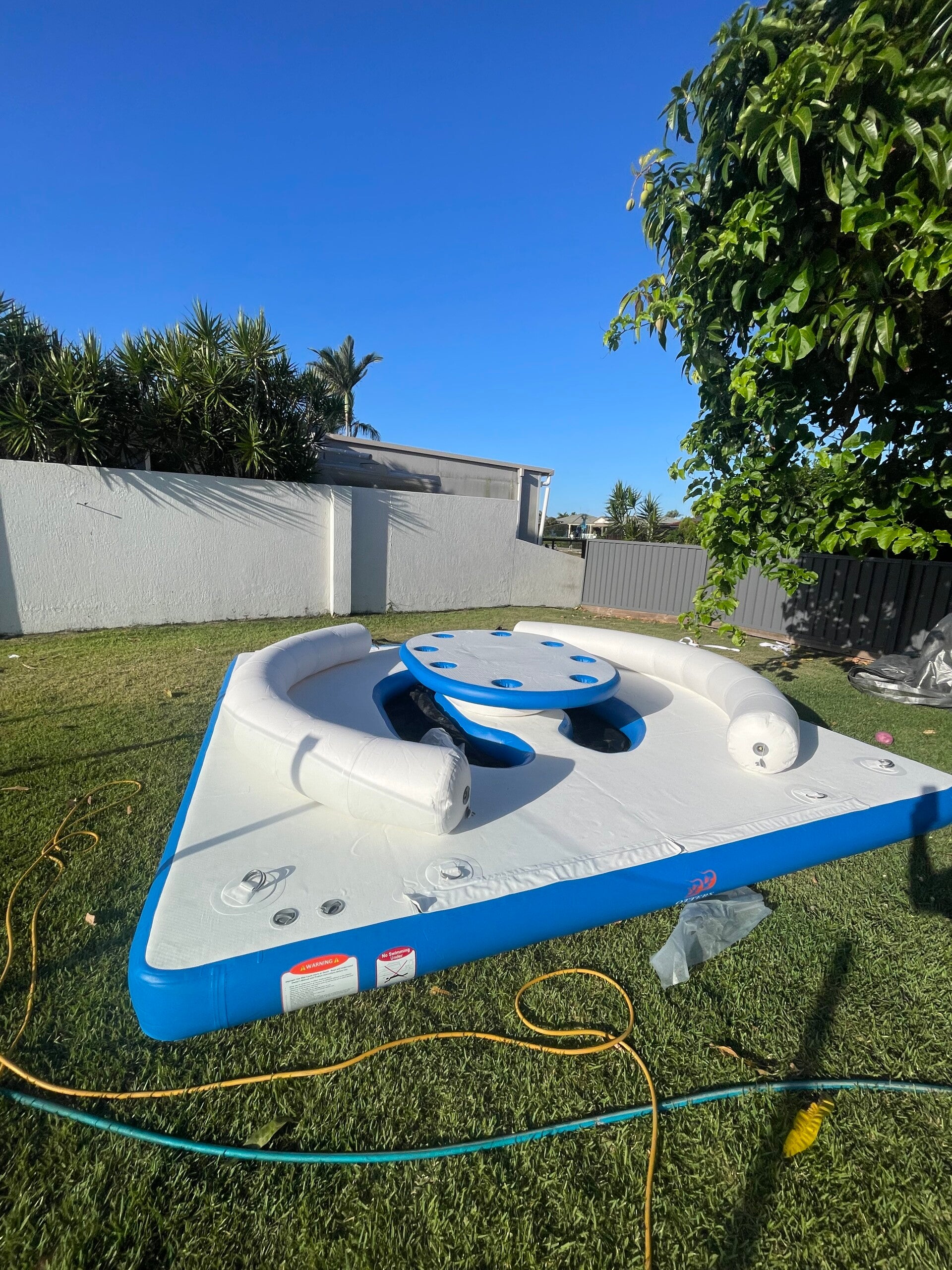 Inflatable base table and chair