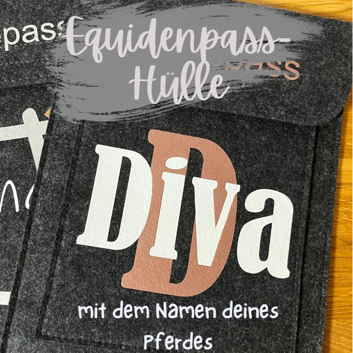 Pferdepasshülle Pferdename und Anfangsbuchstabe personalisiert