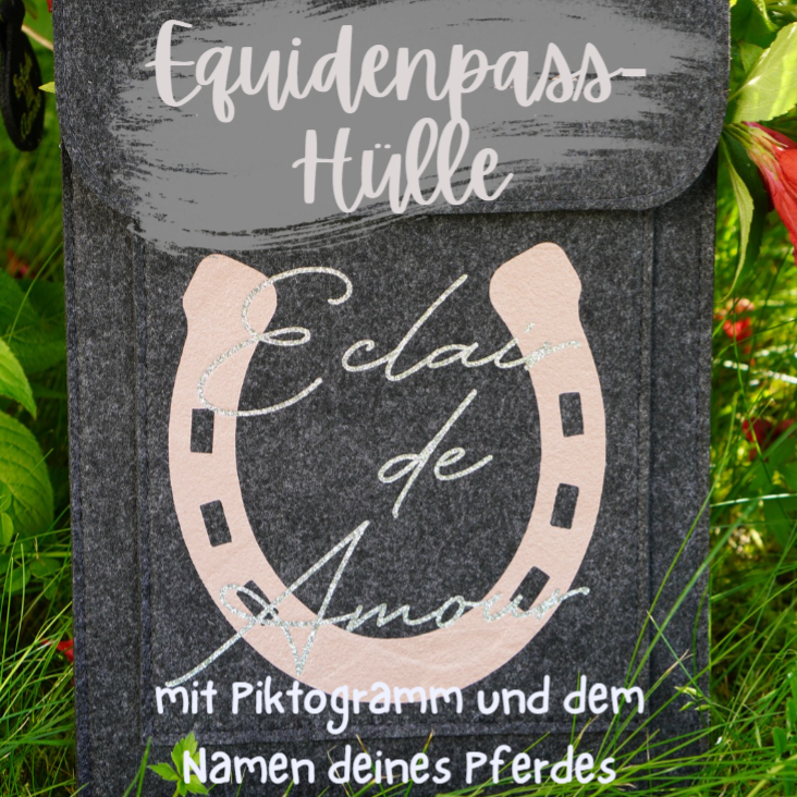 Pferdepasshülle mit Icon und Pferdename personalisiert