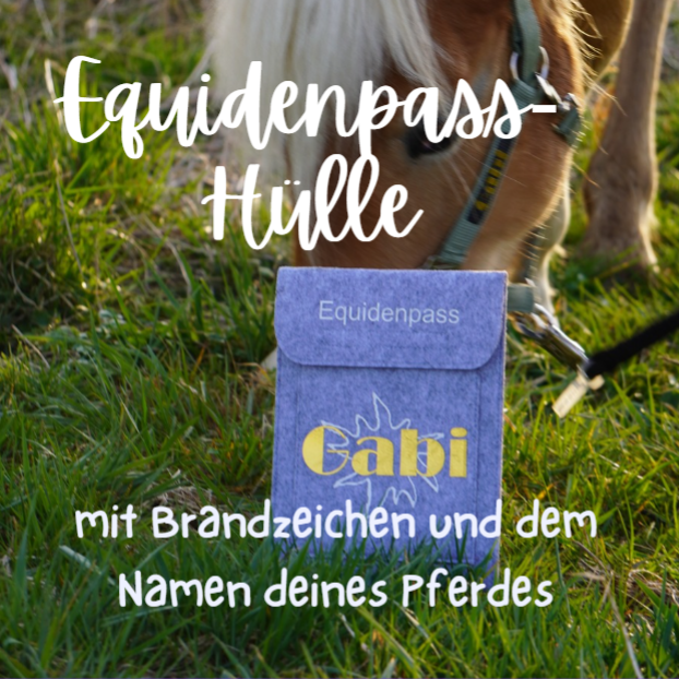 Equidenpasshülle mit Brandzeichen und Pferdename