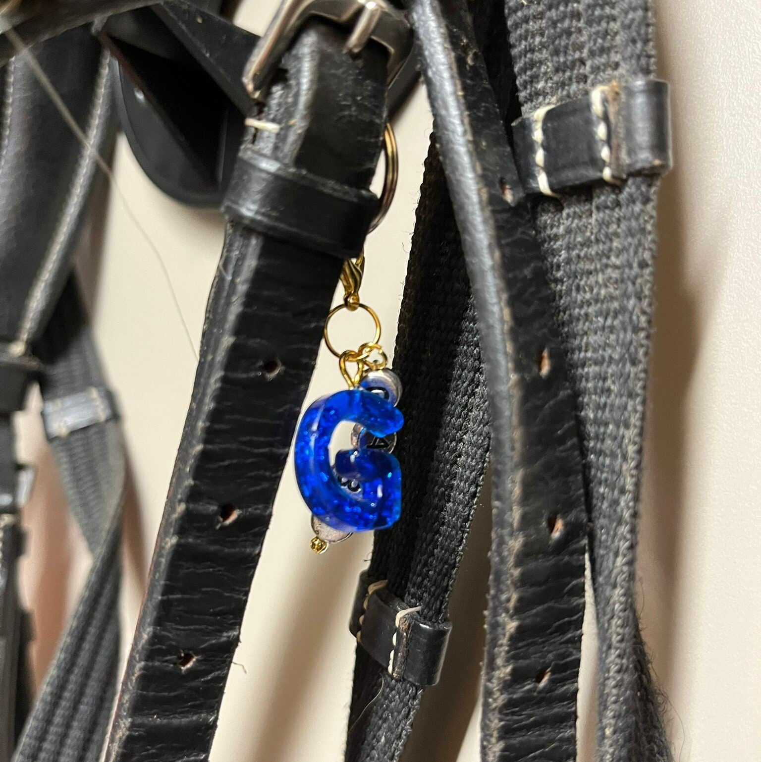 Trensencharm Epoxy-Buchstabe mit Pferdenamen personalisiert