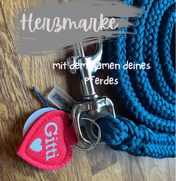 Herzmarke für Halfter, Strick oder Trense