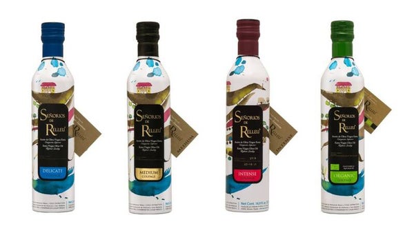 EV - SET 4 x 500 ML BOTTLES: DELICATE + MEDIUM + INTENSE + ORGANIC COUPAGE EXTRA VIRGIN OLIVE OIL