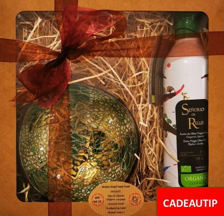 SET 12 - ORGANIC 500  ML + COCONUT BOWL (kleur naar keuze)