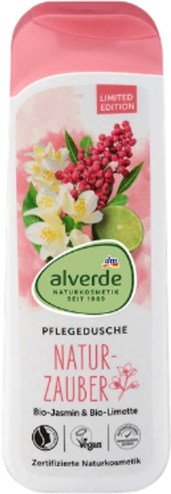 Alverde verzorgende douchegel "Natuurmagie"  jasmijn/limoen,  250 ml
