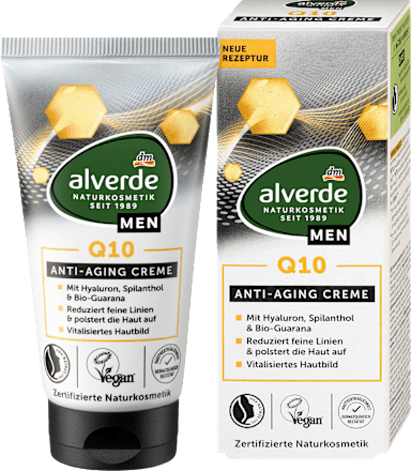 Alverde MEN Q10 Anti-Aging crème, 50 ml