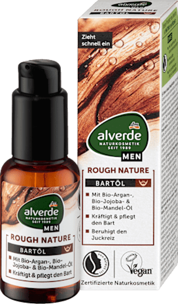 Alverde MEN baardolie Rough Nature, 30 ml