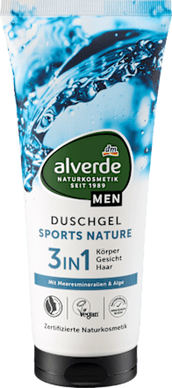 Alverde MEN douchegel Sports Nature 3in1,  200 ml