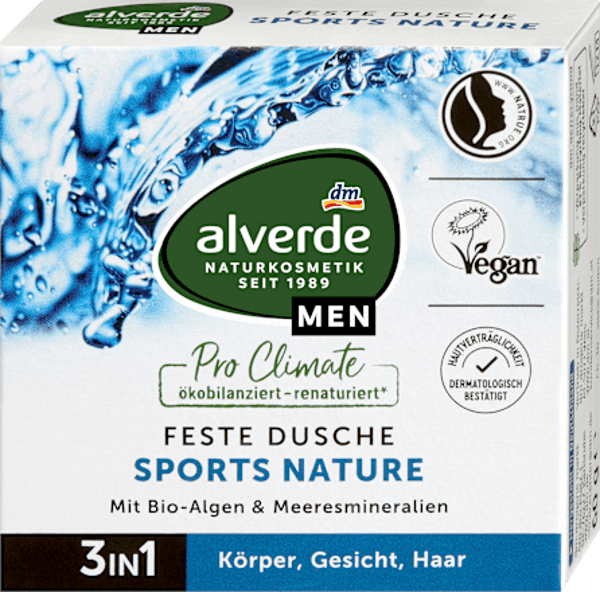 Alverde MEN douchebar Sports Nature 3in1,  60 gram