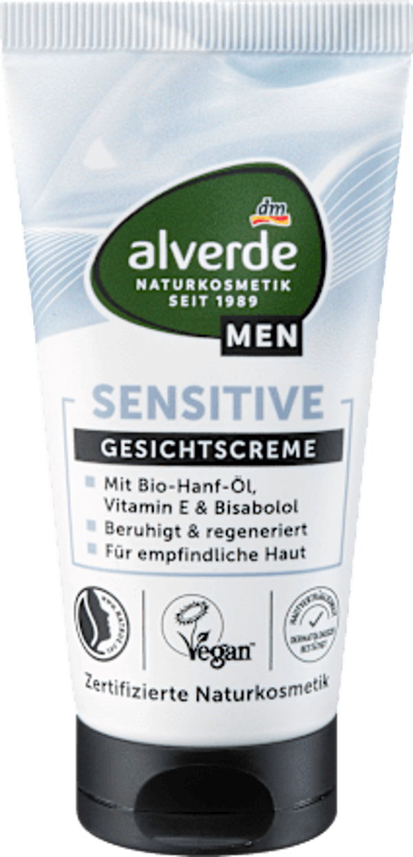 Alverde MEN gezichtscrème Sensitive, 50 ml