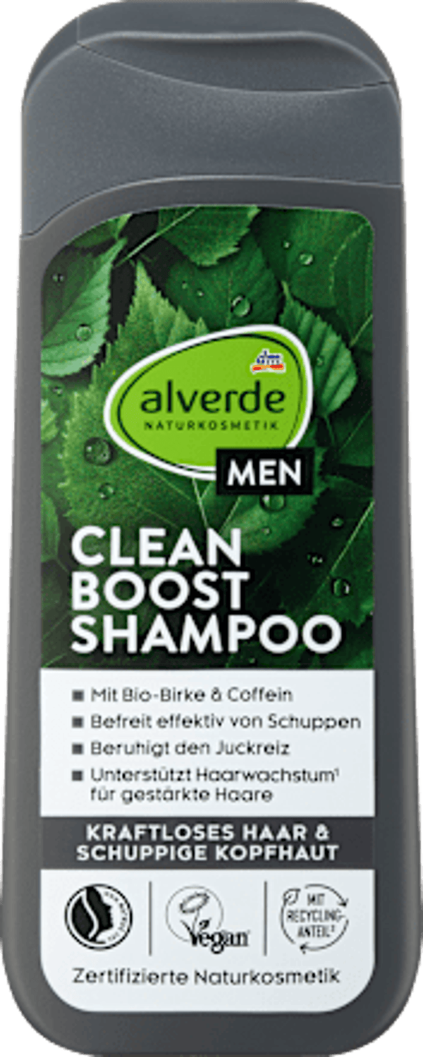 Alverde MEN shampoo Clean Boost, 200 ml