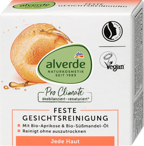 Alverde gezichtsreinigingsbar Abrikoos & Mango, 75 gr