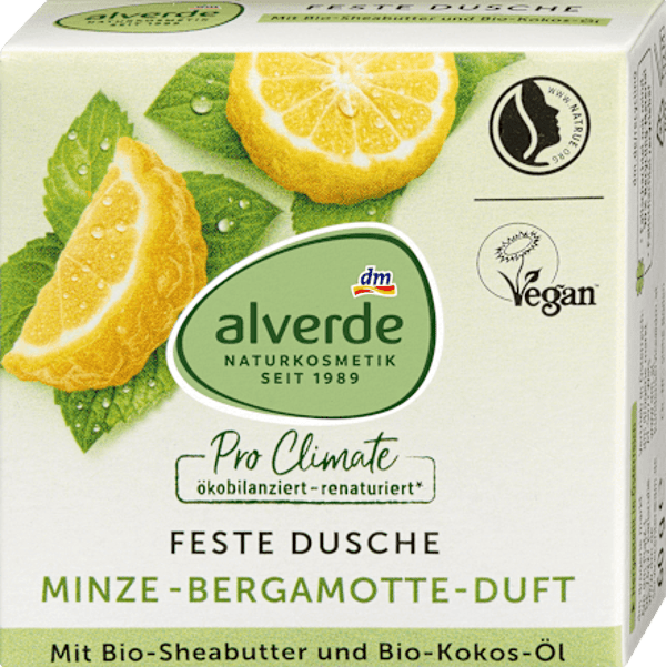 Alverde douchebar munt/bergamot,   60 gram