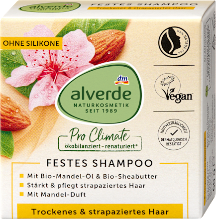 Alverde shampoobar droog en beschadigd haar, 60 g