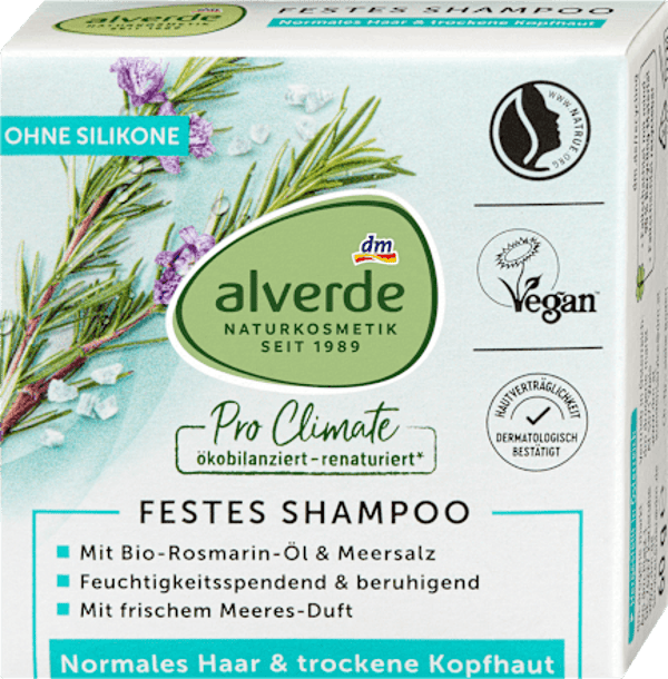 Alverde shampoobar normaal haar met droge hoofdhuid, 60 g