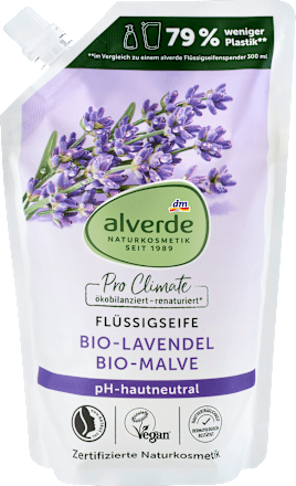 Alverde navulverpakking vloeibare handzeep lavendel en kaasjeskruid, 500 ml
