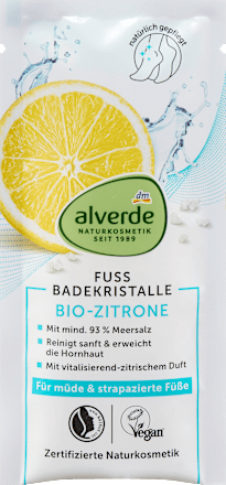Alverde Voetenbad BIO Citroen zeezout, zakje 40 gram