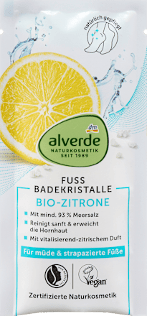 Alverde Voetenbad BIO Citroen zeezout, zakje 40 gram