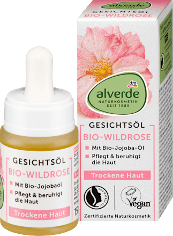 Alverde Wilde Roos Gezichtsolie, 15 ml