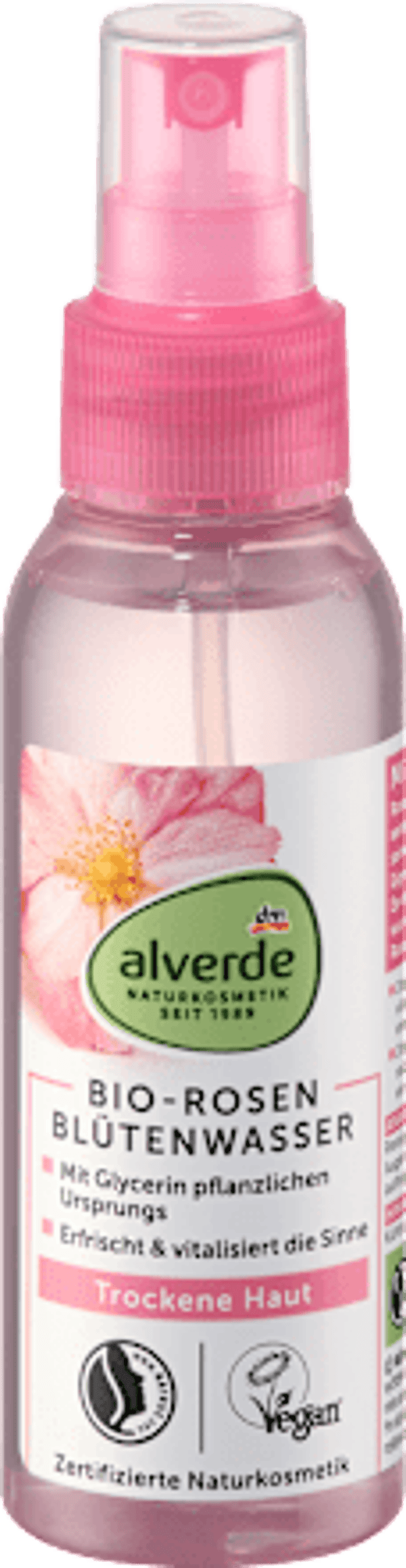 Alverde gezichtsspray met rozenwater, 100 ml