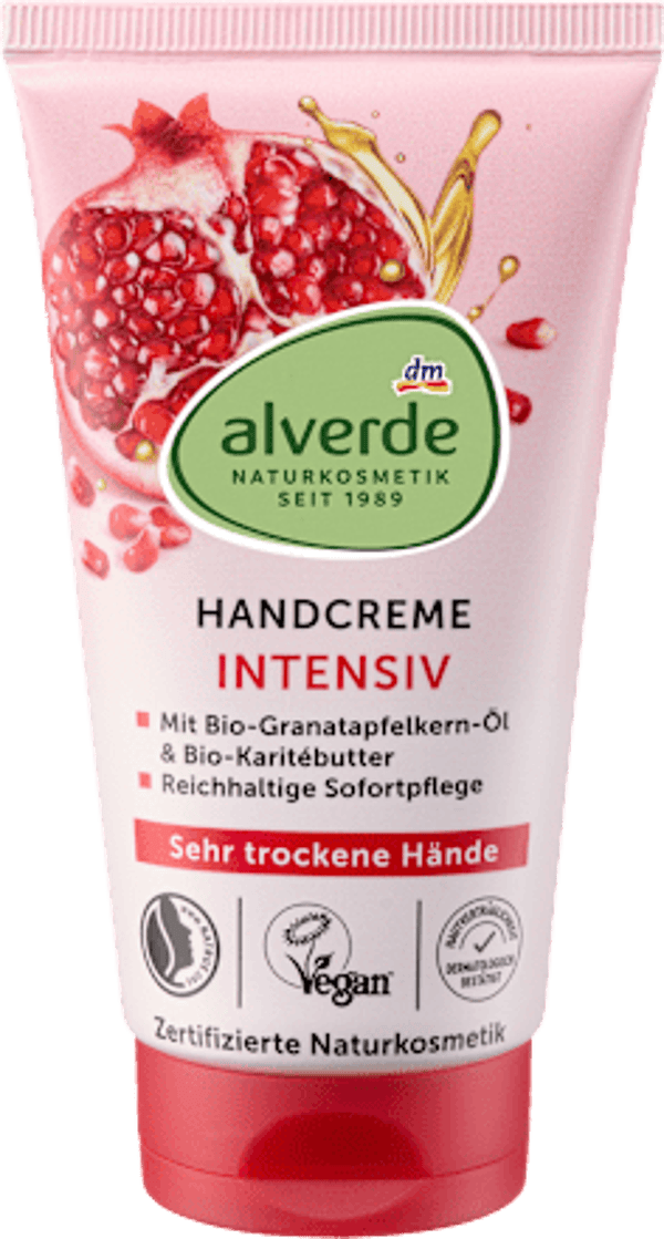 Alverde Handcrème Granaatappel & Karitébutter, 75 ml