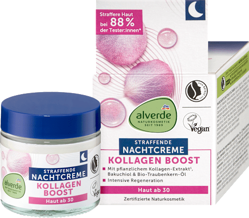 Alverde Collageen Boost Nachtcrème, 50 ml