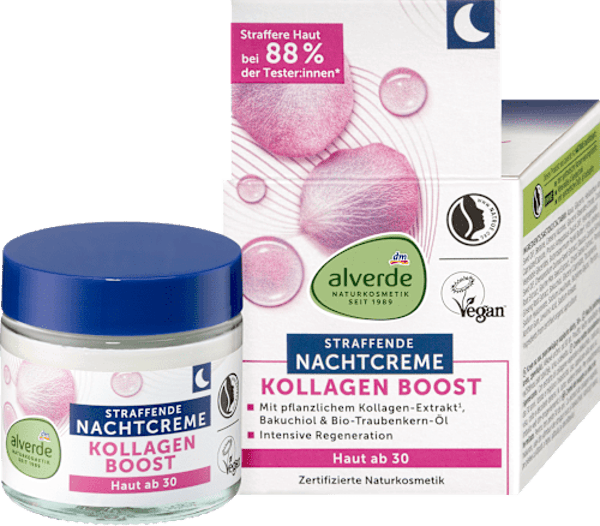 Alverde Collageen Boost Nachtcrème, 50 ml