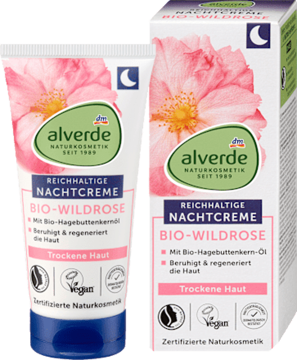 Alverde Wilde Roos Nachtcrème, 50 ml