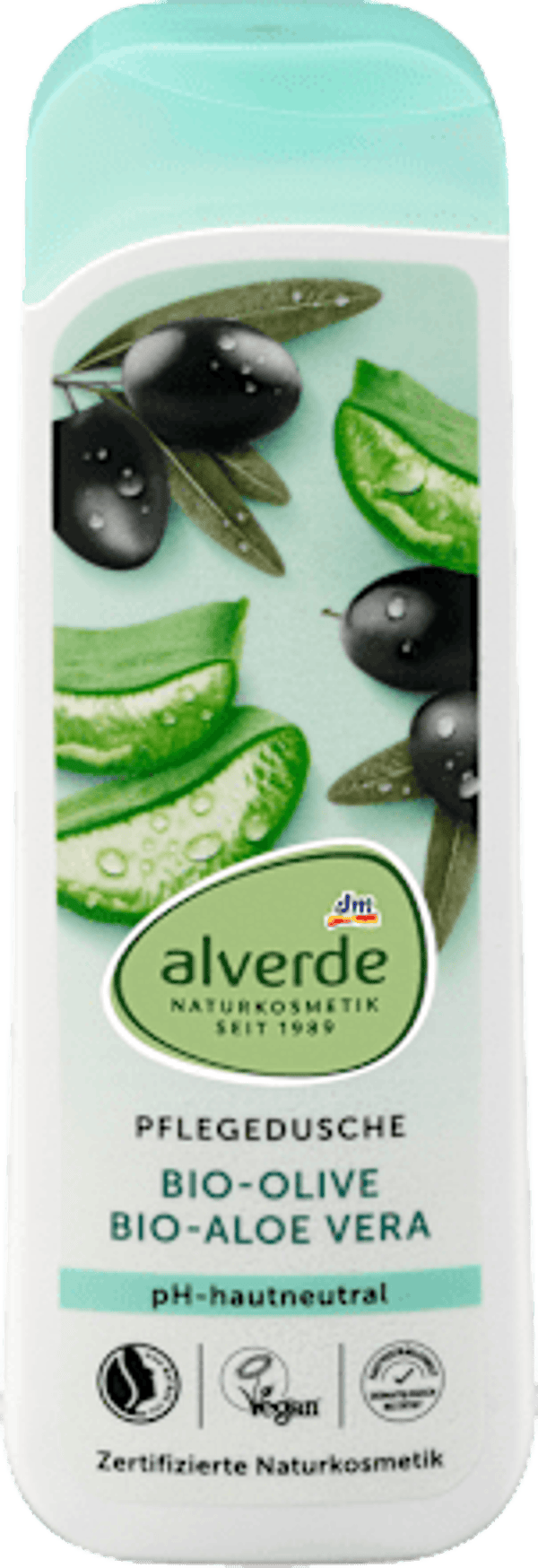 Alverde verzorgende douchegel olijf/aloë vera,  250 ml