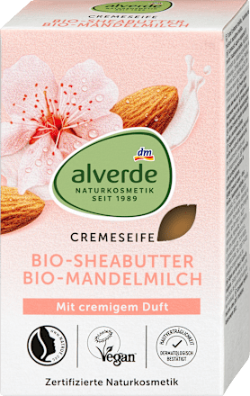 Alverde crème handzeep met sheabutter & amandelmelk, 100 gram