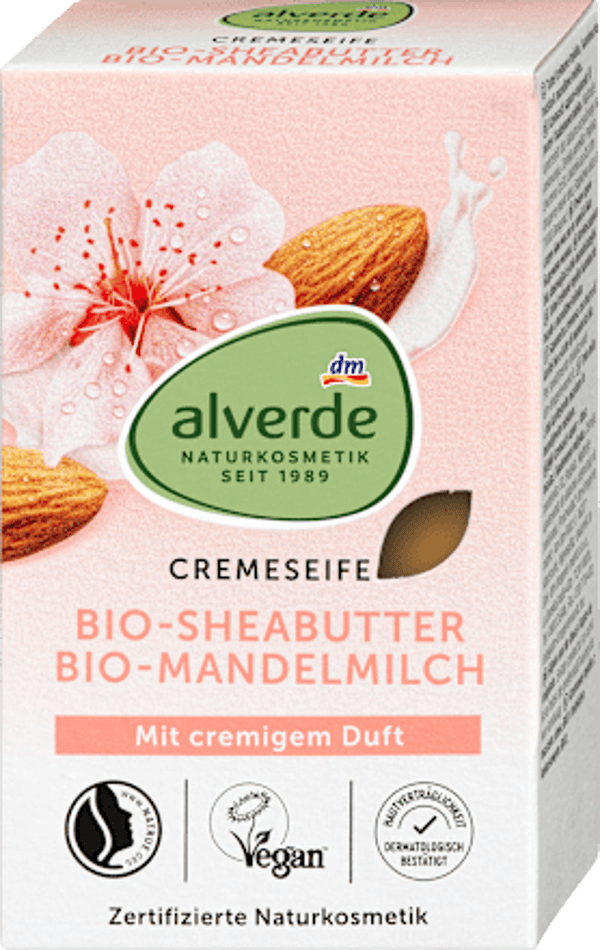 Alverde crème handzeep met sheabutter & amandelmelk, 100 gram