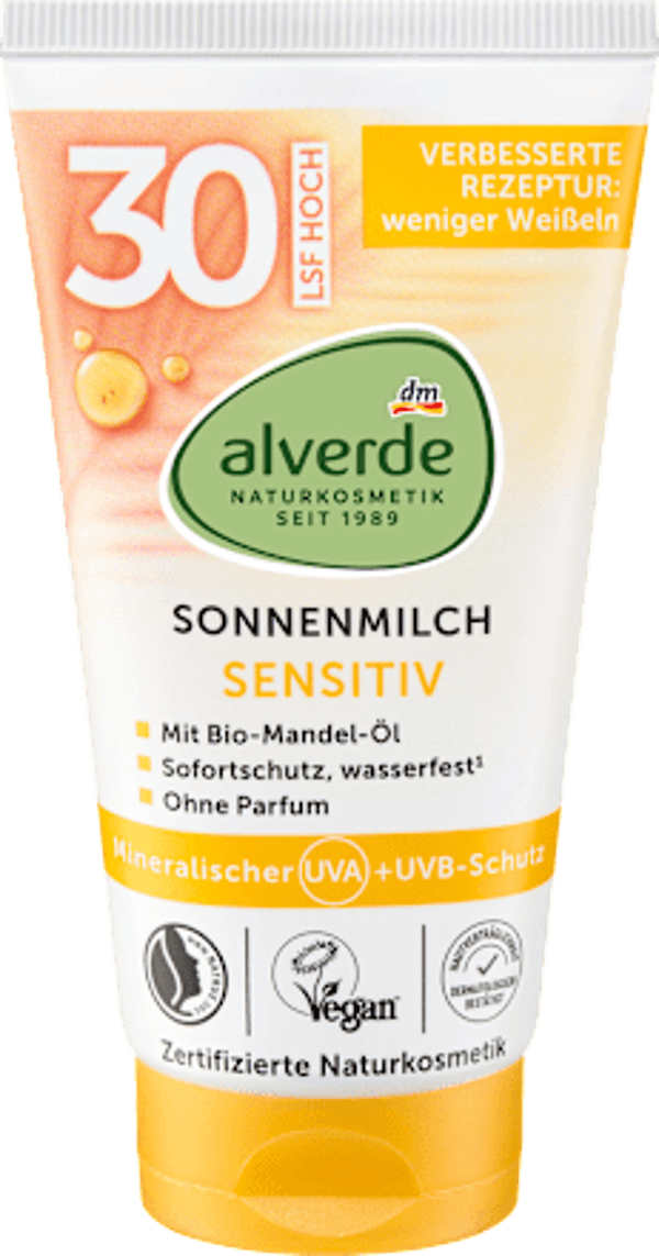 Alverde zonnecrème sensitive SPF 30, 75 ml