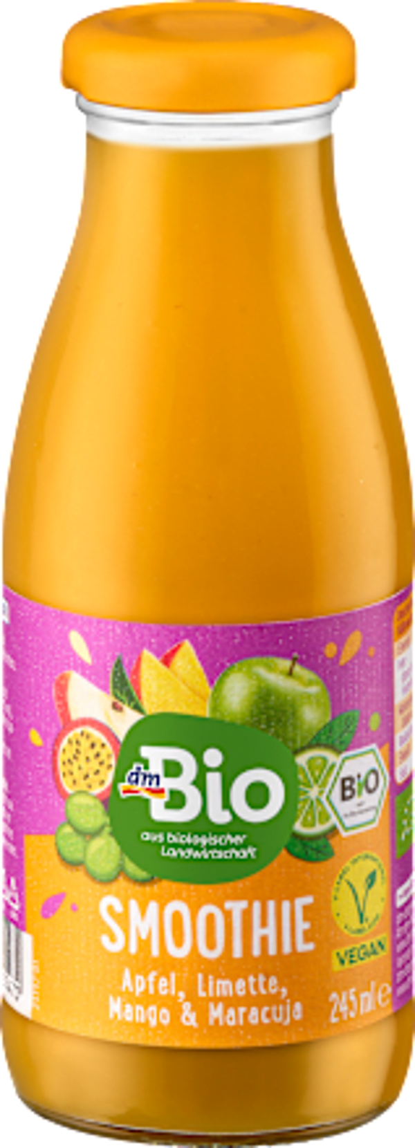 Bio Smoothie, appel, limoen, mango & passievrucht, 245 ml
