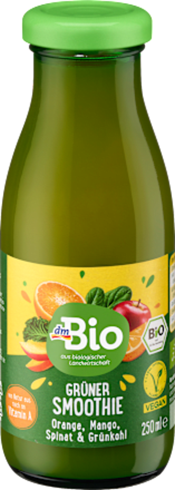 Bio Smoothie Groen met sinaasappel, mango, spinazie & boerenkool, 250 ml